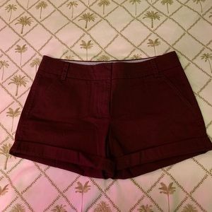 J crew maroon chino shorts
